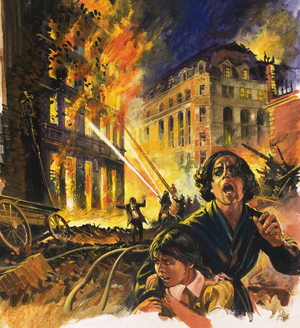 Unidentifiziertes Stadtfeuer von English School