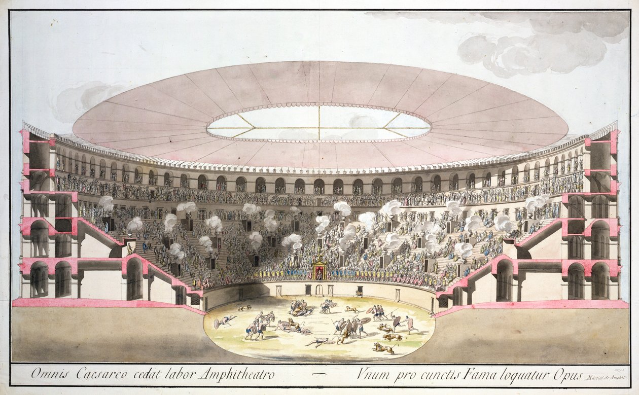 Ansicht des Amphitheaters von Caesar von English School