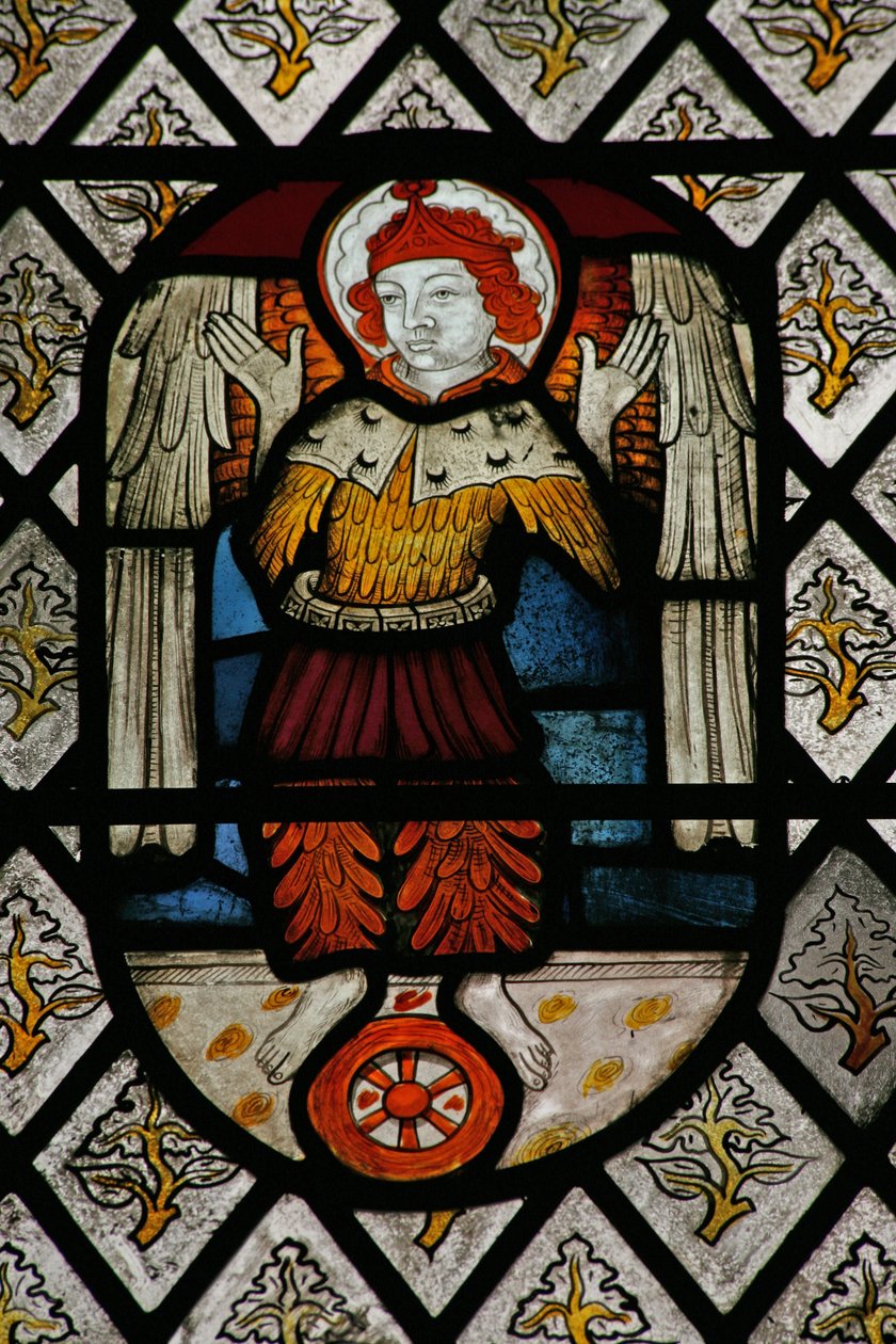 Fenster Na mit Darstellung der Engelshierarchie: Seraphim von English School