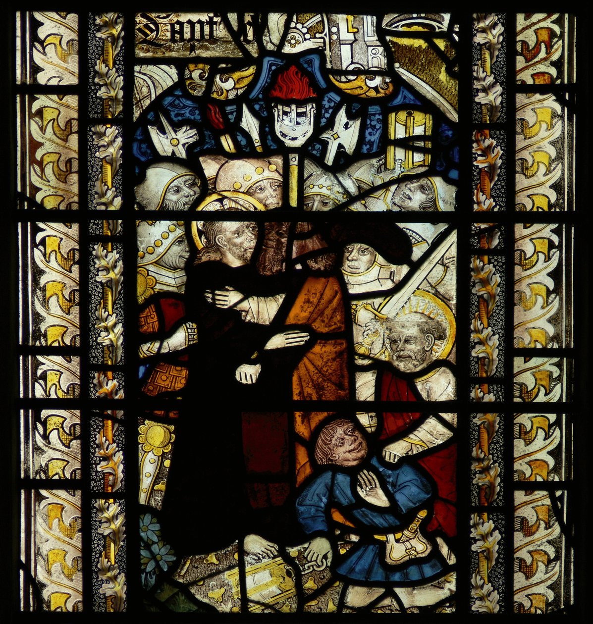 Fenster, das den Verrat des Judas darstellt von English School