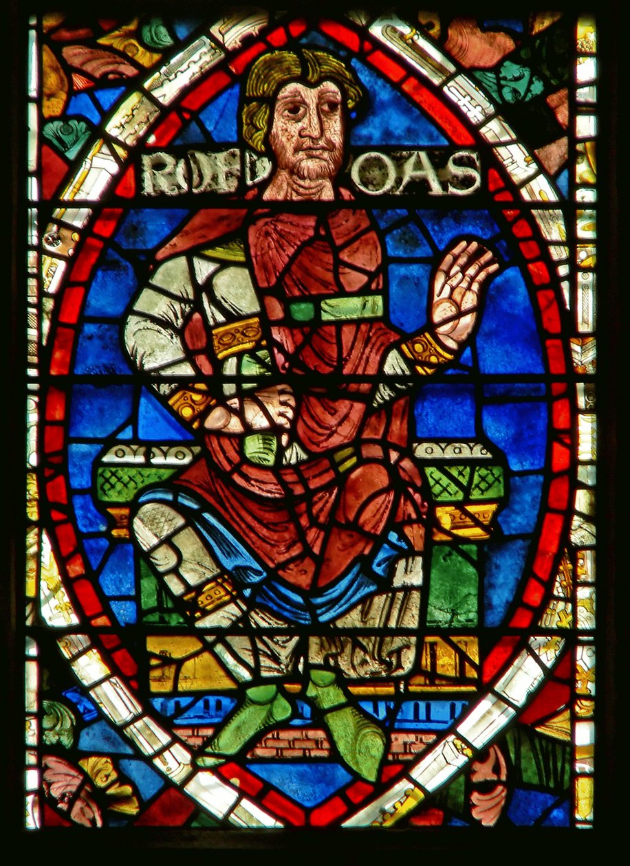 Fenster mit einer genealogischen Figur: Rehoboham von English School