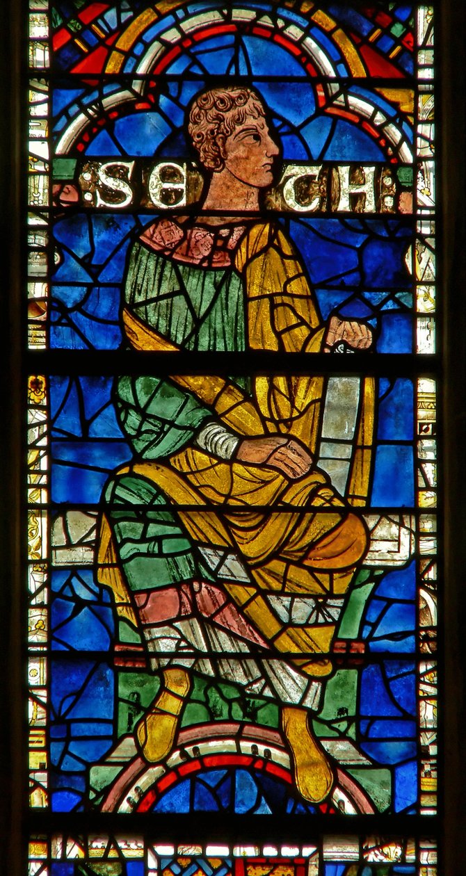 Fenster mit einer genealogischen Figur: Semel von English School