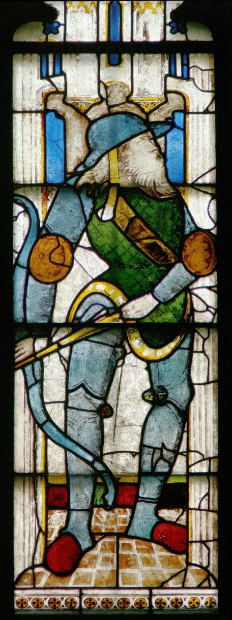 Fenster, das einen Feind der Kirche zeigt von English School