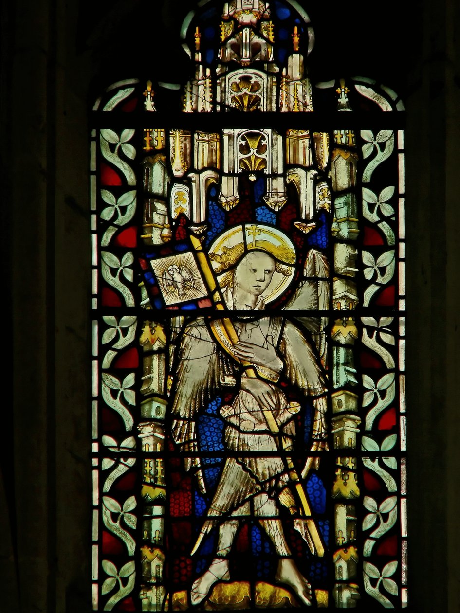 Fenster mit Darstellung des Engels Gabriel von English School