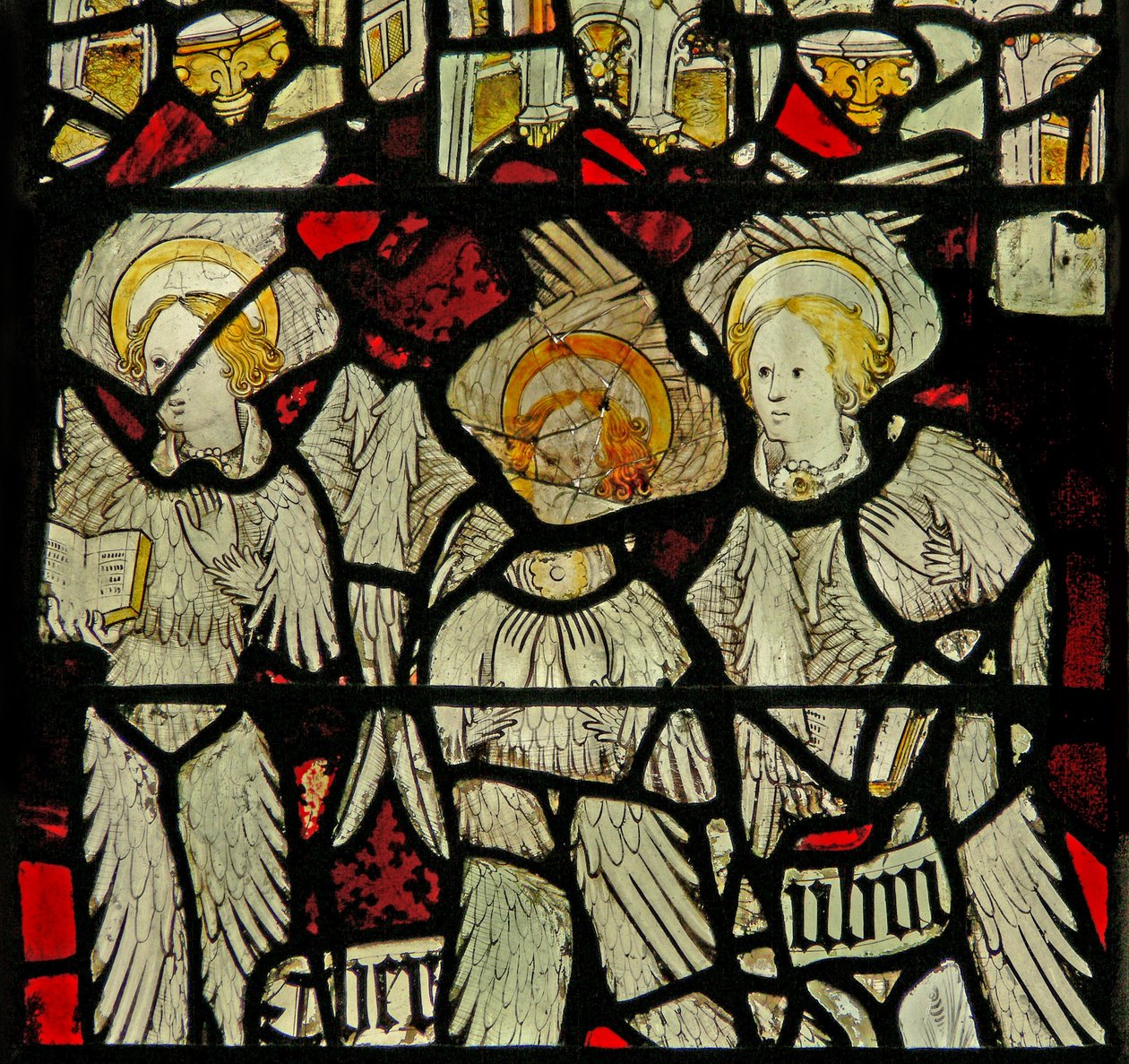 Fenster S3 mit der Engelshierarchie: Cherubim von English School