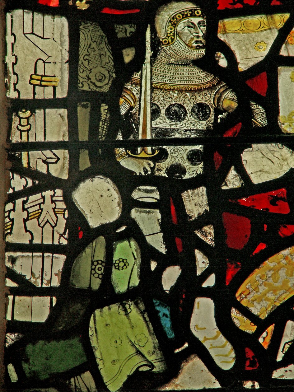 Fenster S5 mit einem Ritter von English School