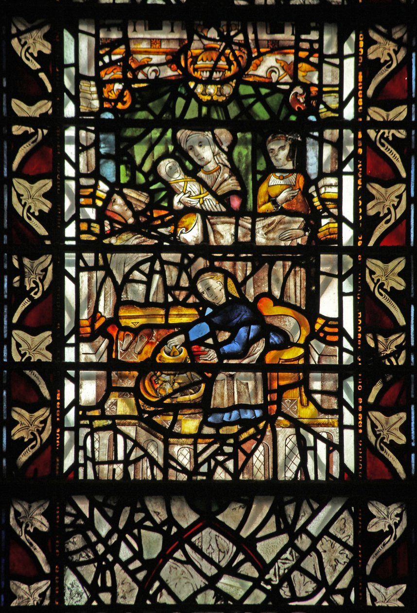 Fenster w58 mit der Geburt des hl. Thomas Becket von English School