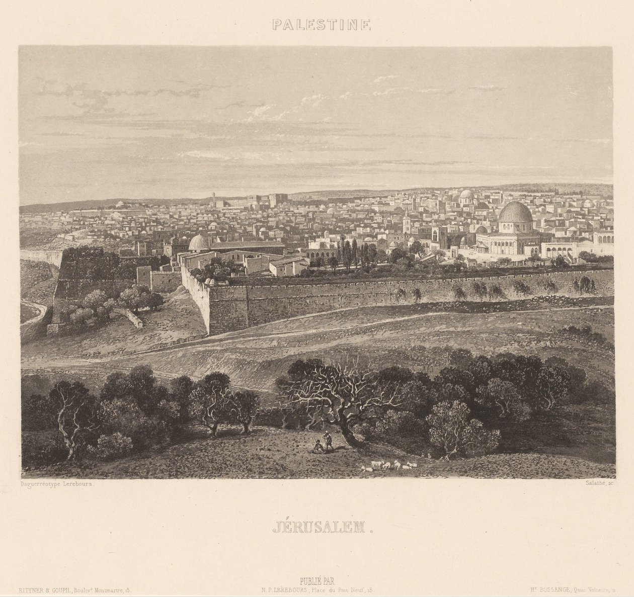Jerusalem von Engraving by Friedrich Salathé