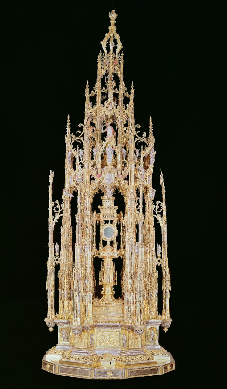 Prozessions-Custodia, 1515-24, enthält eine Monstranz von Jaume Almirich, Barcelona, 1495-99 von Enrique de Arfe