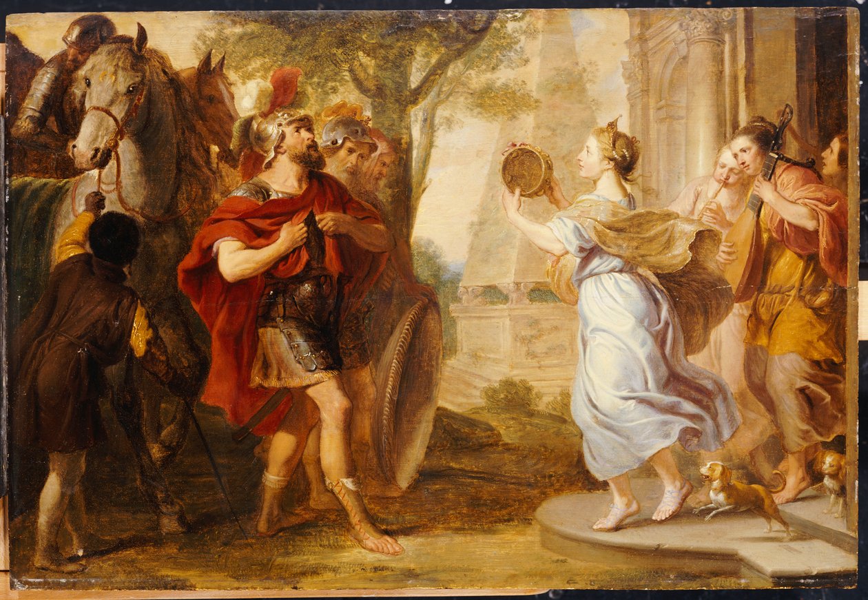 Jepthah von seiner Tochter begrüßt von Erasmus Quellinus