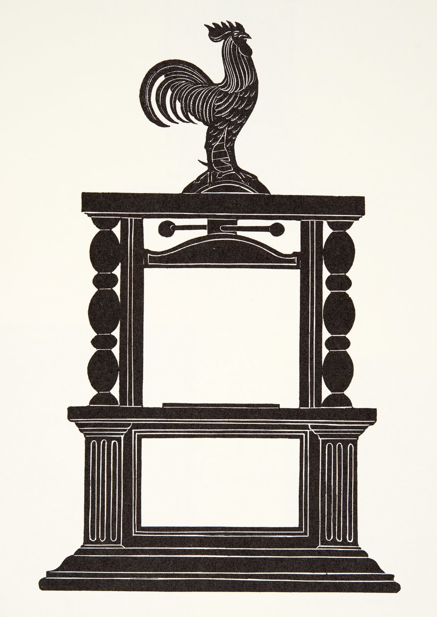 Hahn und die Druckerpresse von Eric Gill