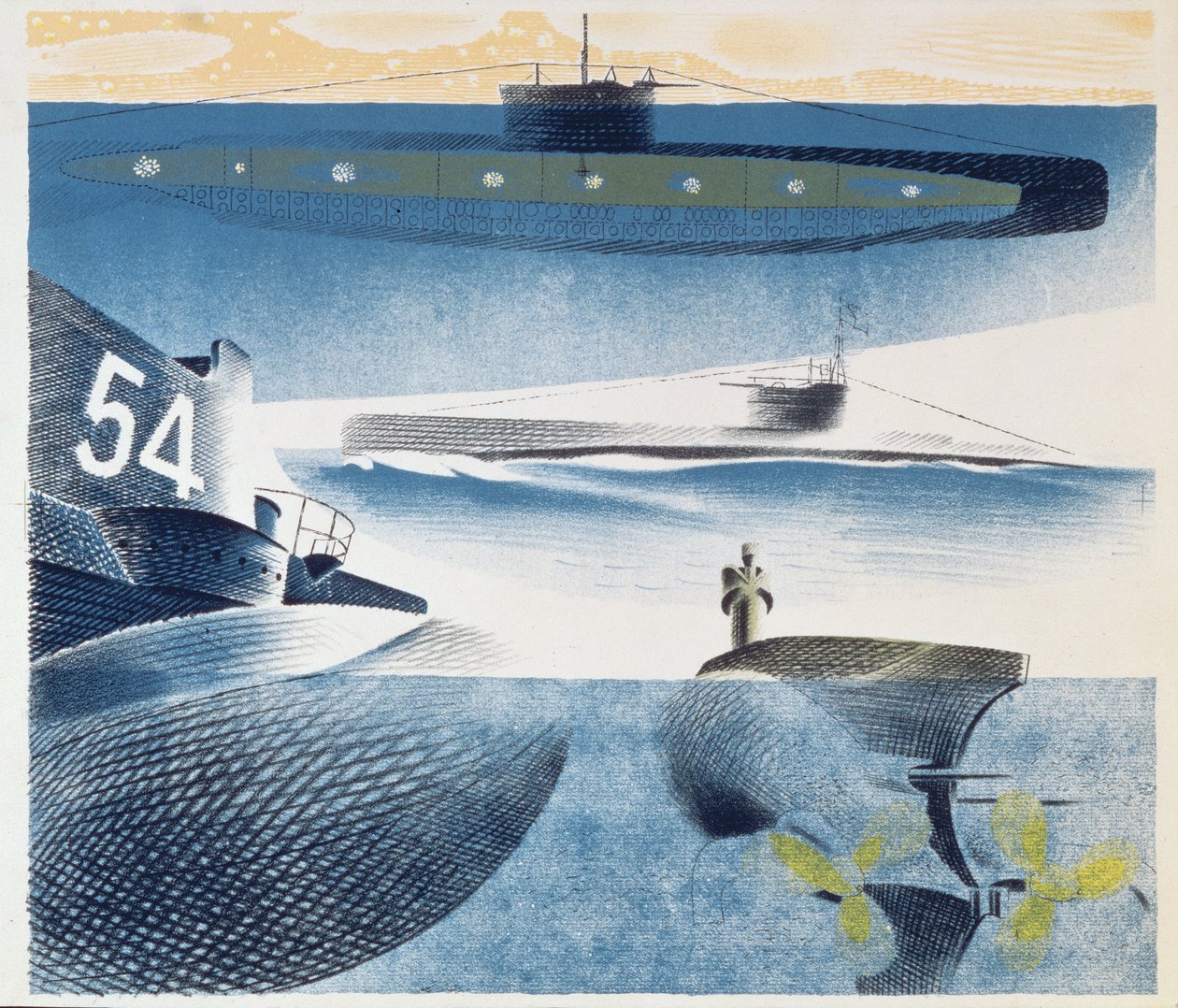 Verschiedene Aspekte von U-Booten, 1941 von Eric Ravilious