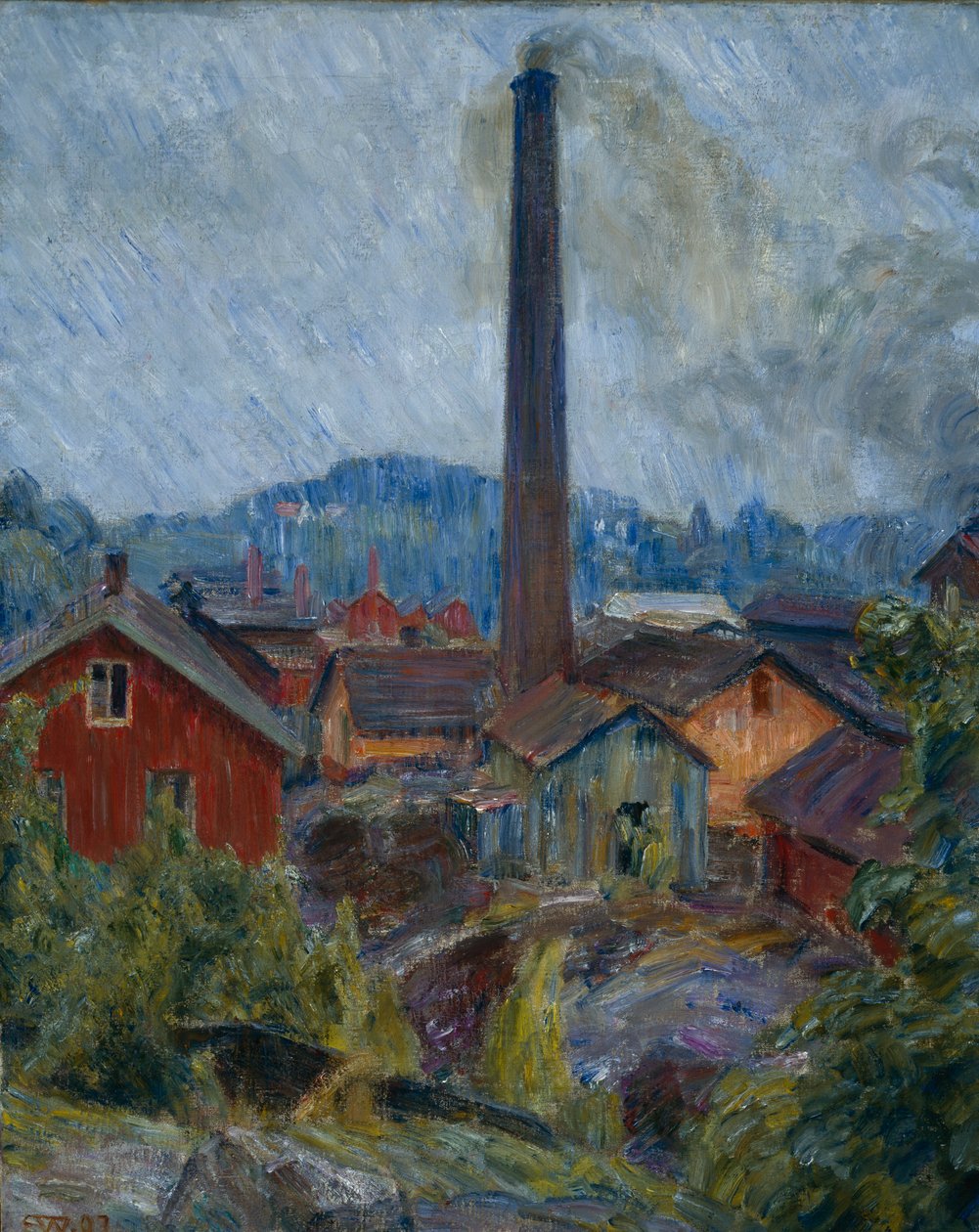 Fabrikgebäude in Lysaker von Erik Theodor Werenskiold