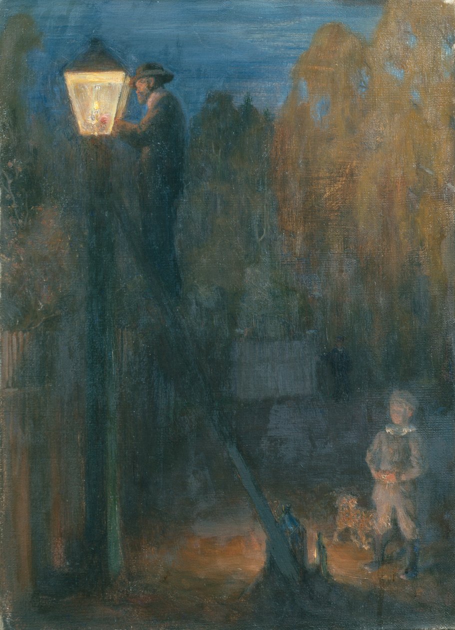 Laternenanzünder von Erik Theodor Werenskiold