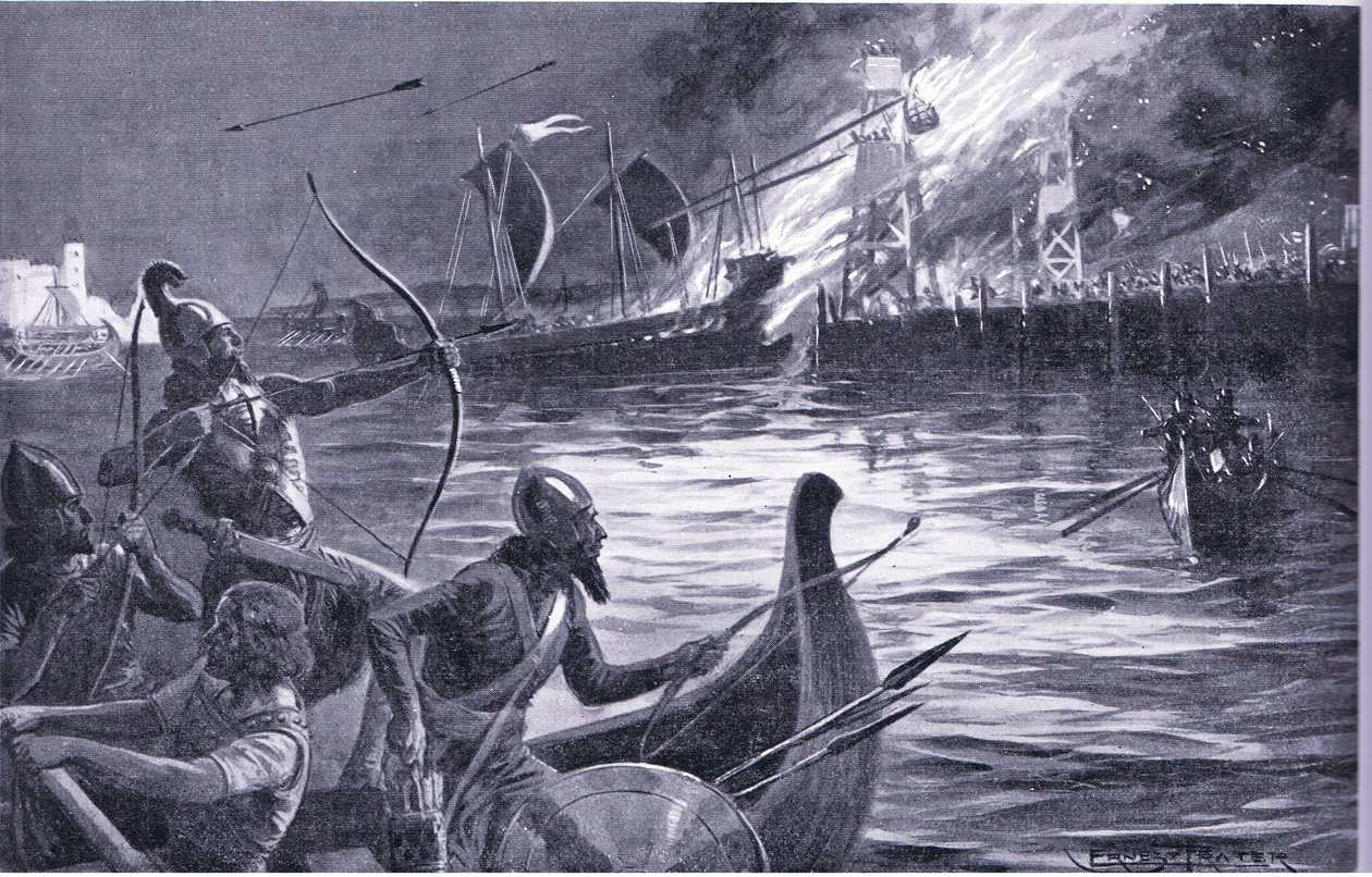 Belagerung von Tyrus durch Alexander den Großen von Ernest Prater