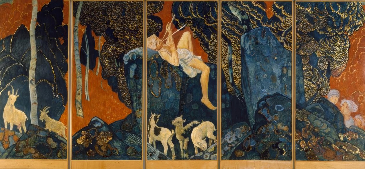 Hirt mit Flöte von Ernest Bieler