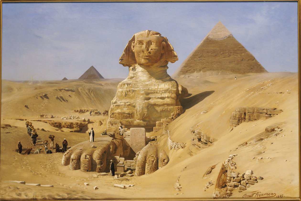 Ausgrabung der Sphinx, 1887 von Ernest Carl Eugen Koerner