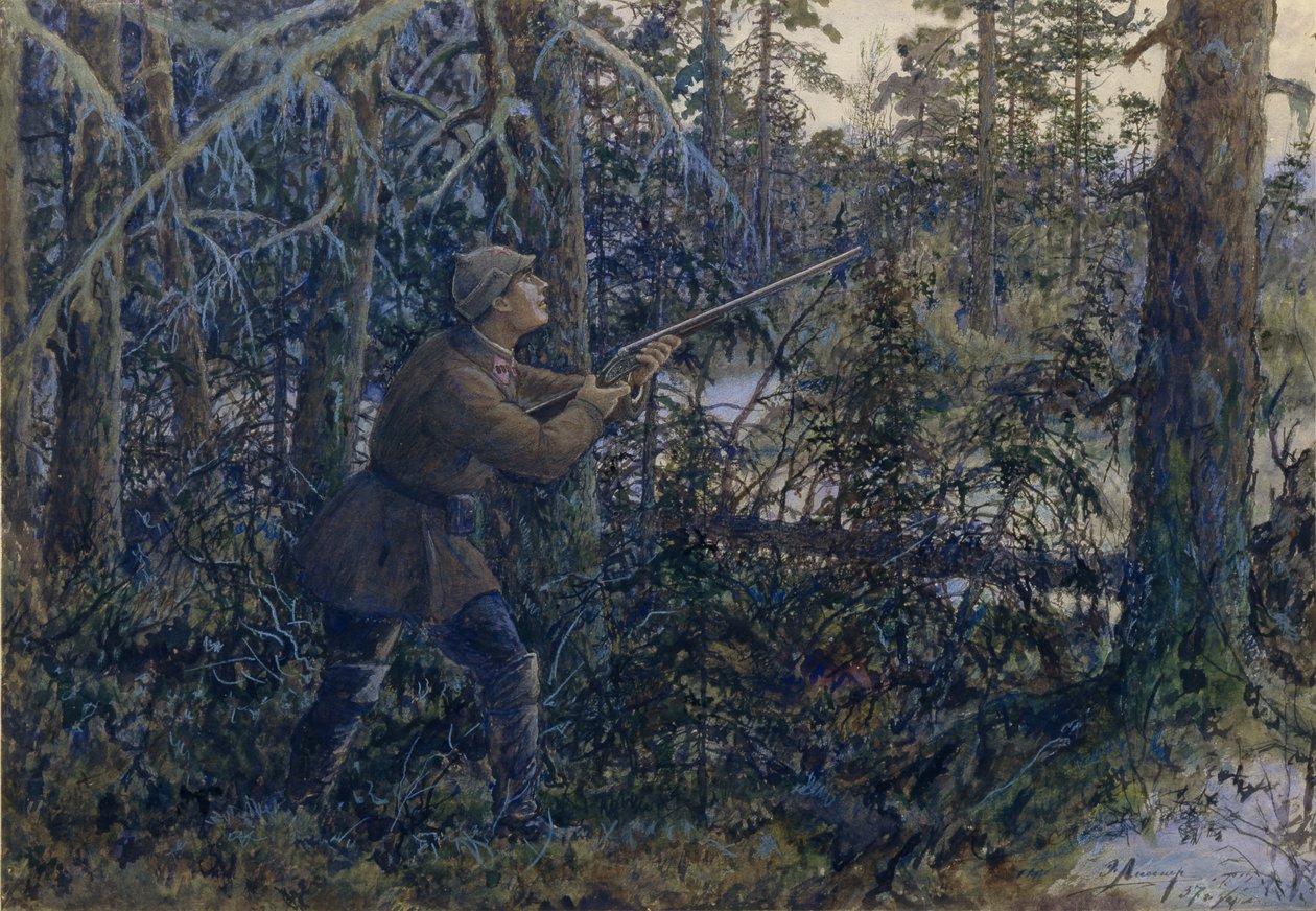 Auerhahnjagd, 1937 von Ernest Ernestovich Lissner