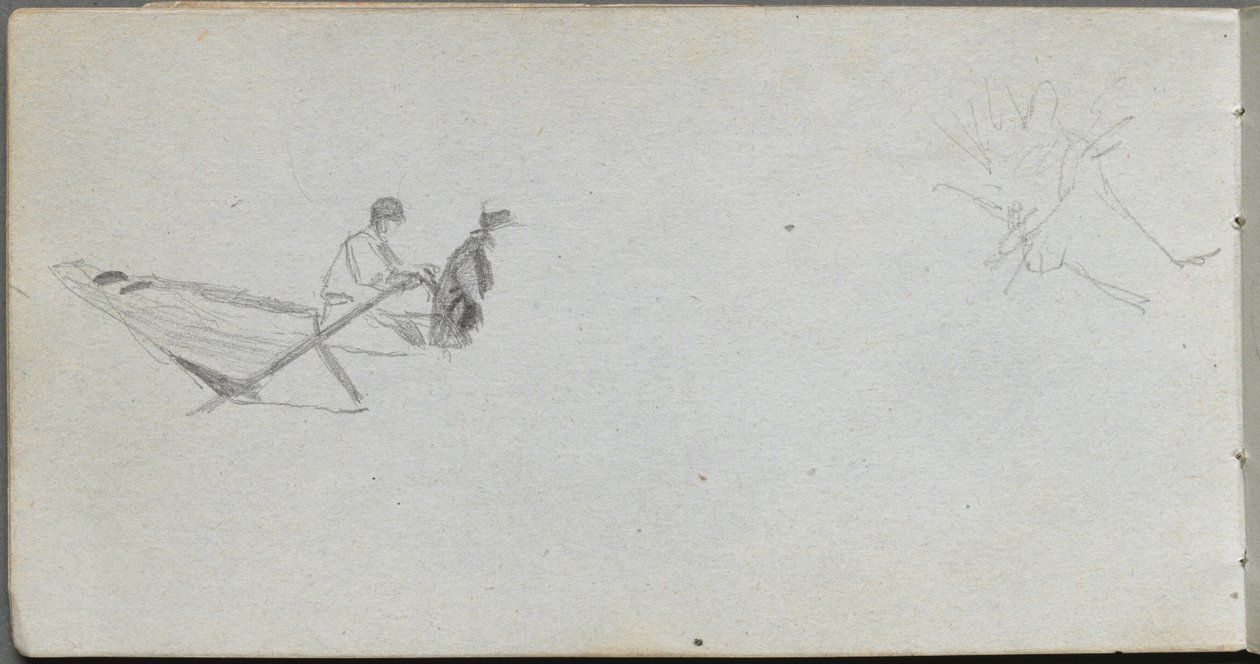 Skizzenbuch, Seite 04: Figuren in einem Boot von Jean Louis Ernest Meissonier