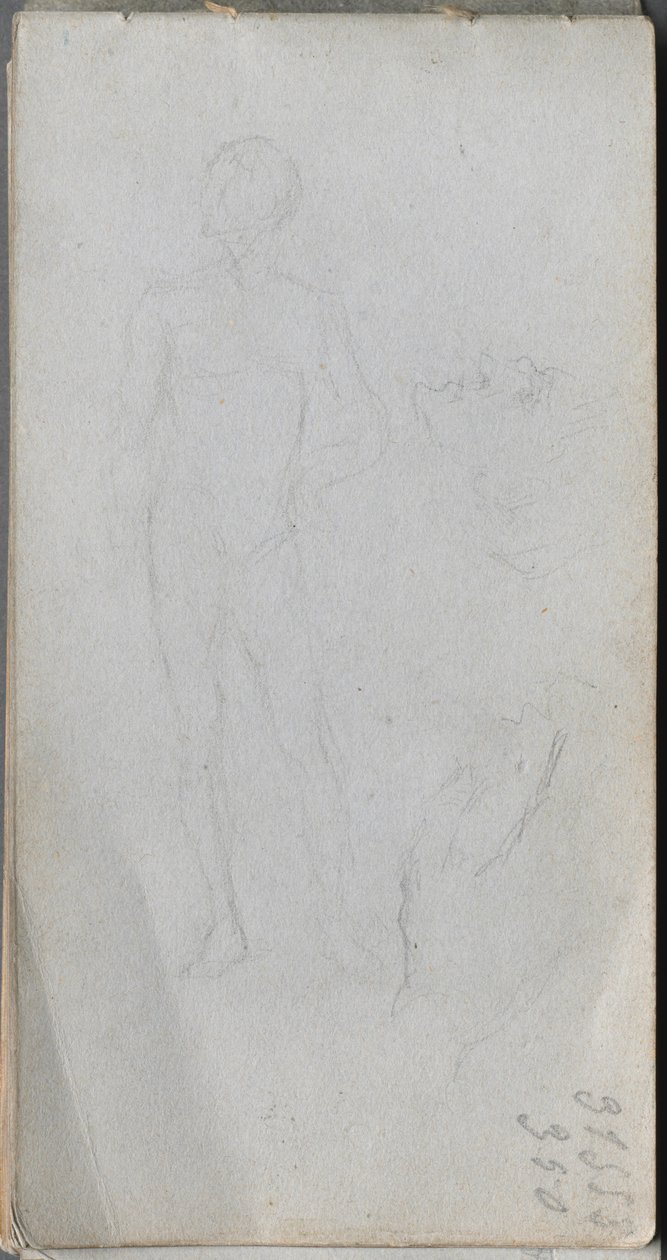 Skizzenbuch, Seite 100: Nackte Figur, Profil von Ernest Meissonier