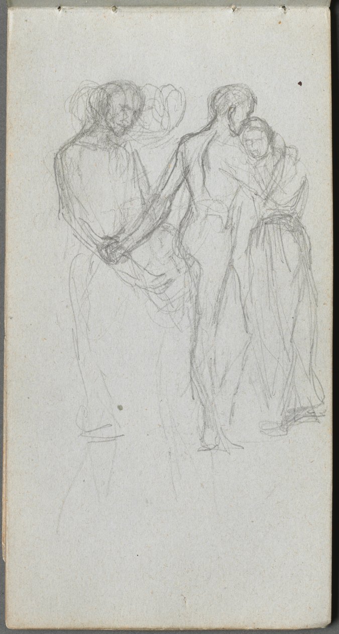 Skizzenbuch, Seite 10: Umarmende Figuren von Jean Louis Ernest Meissonier