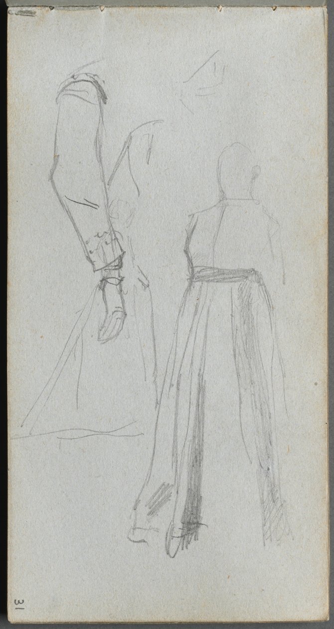 Skizzenbuch, Seite 31: Figurenstudie von Ernest Meissonier