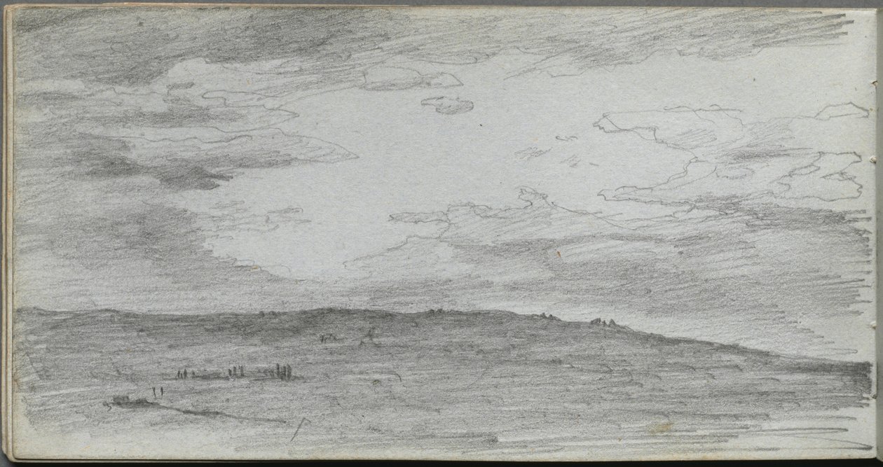 Skizzenbuch, Seite 34: Landschaftsstudie von Ernest Meissonier
