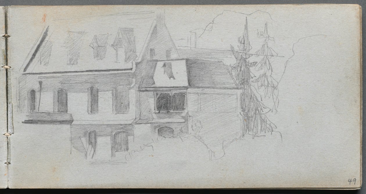 Skizzenbuch, Seite 49: Architektonische Studie von Ernest Meissonier