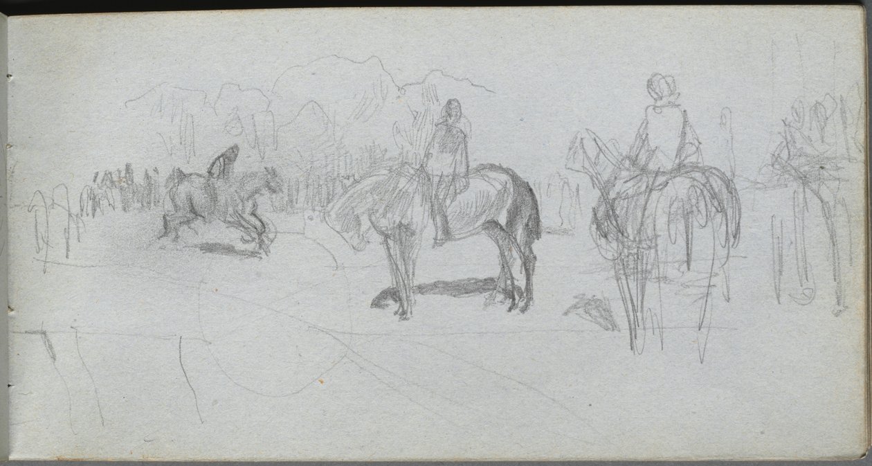 Skizzenbuch, Seite 52: Figurenstudie von Ernest Meissonier
