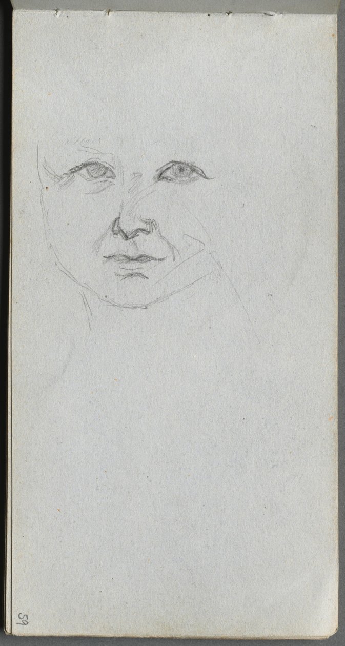 Skizzenbuch, Seite 59: Studie eines Gesichts von Ernest Meissonier
