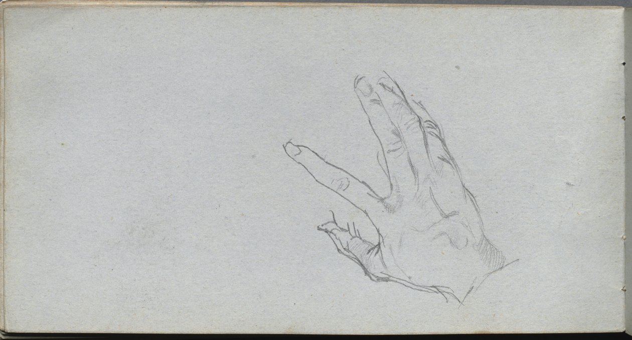 Skizzenbuch, Seite 68: Studie einer Hand von Jean Louis Ernest Meissonier