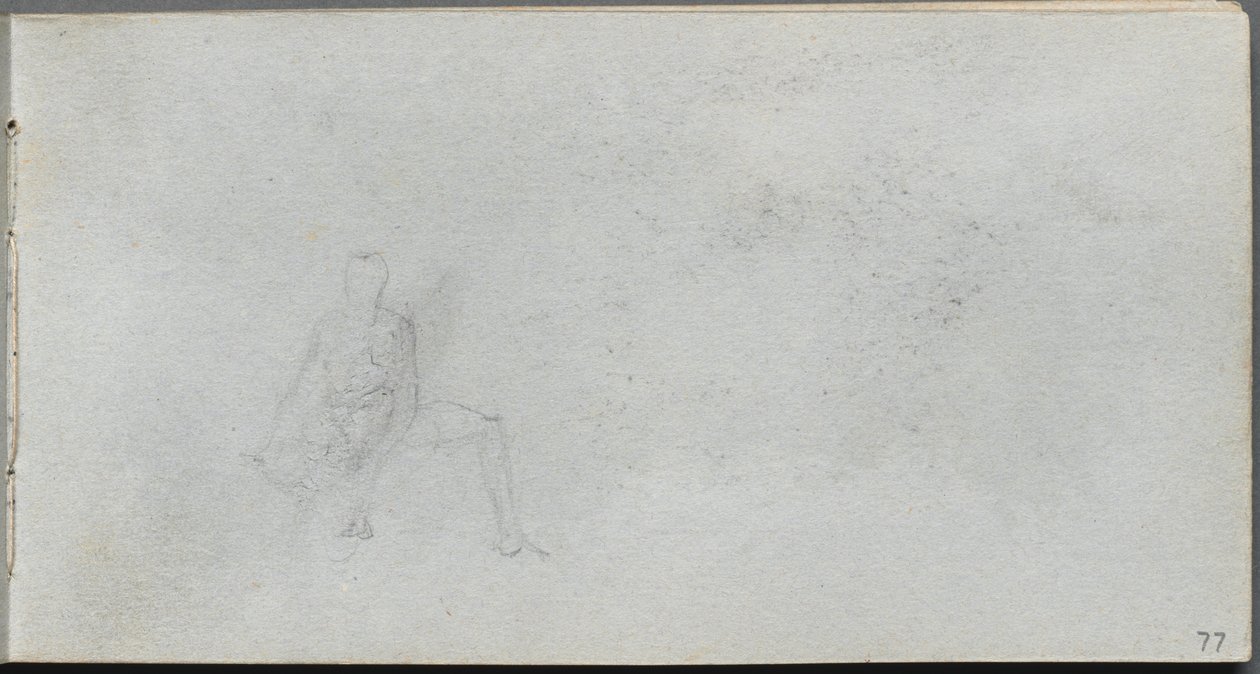 Skizzenbuch, Seite 77: Figurenstudie von Jean Louis Ernest Meissonier