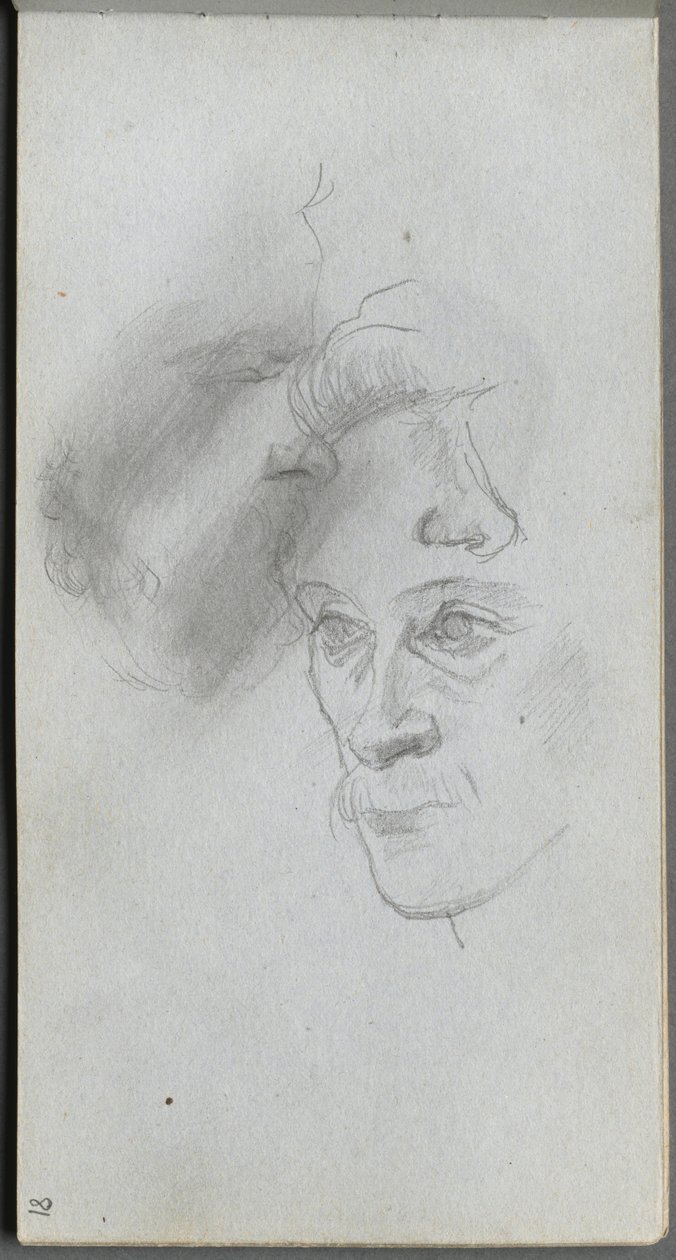 Skizzenbuch, Seite 81: Studie von Gesichtern von Jean Louis Ernest Meissonier