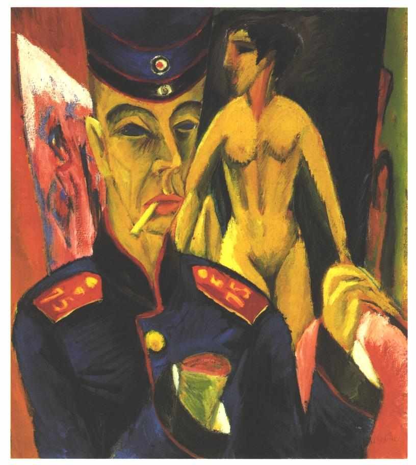 Selbstporträt als Soldat von Ernst Ludwig Kirchner