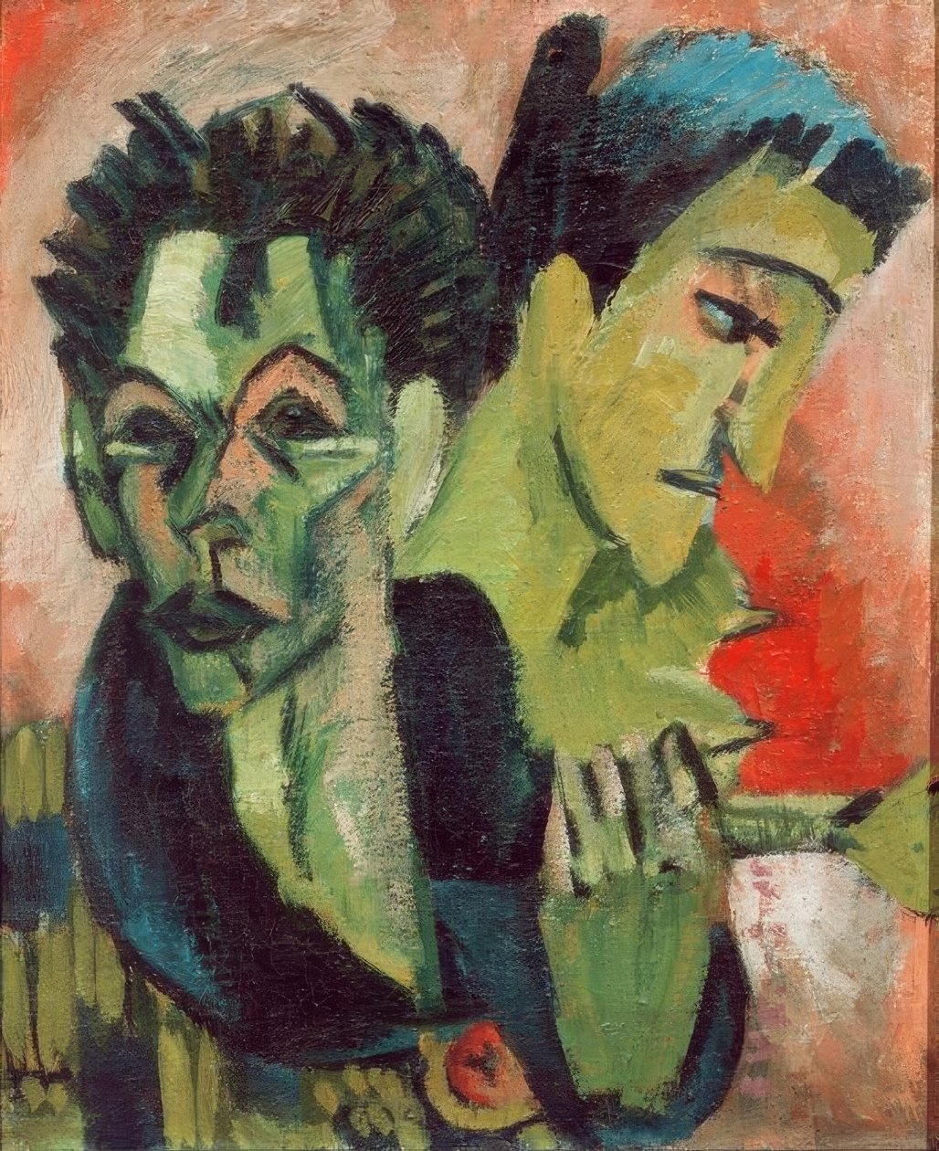 Selbstbildnis mit Mädchen von Ernst Ludwig Kirchner