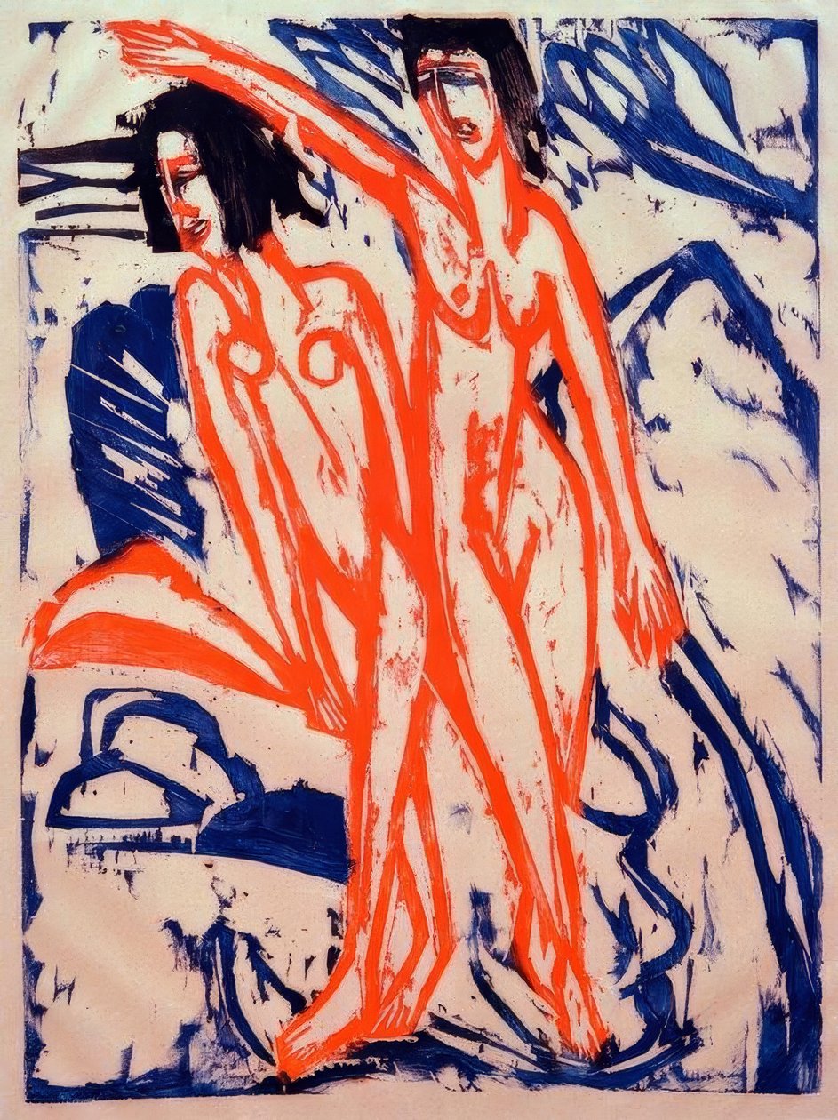 Zwei Badende am Strand von Ernst Ludwig Kirchner