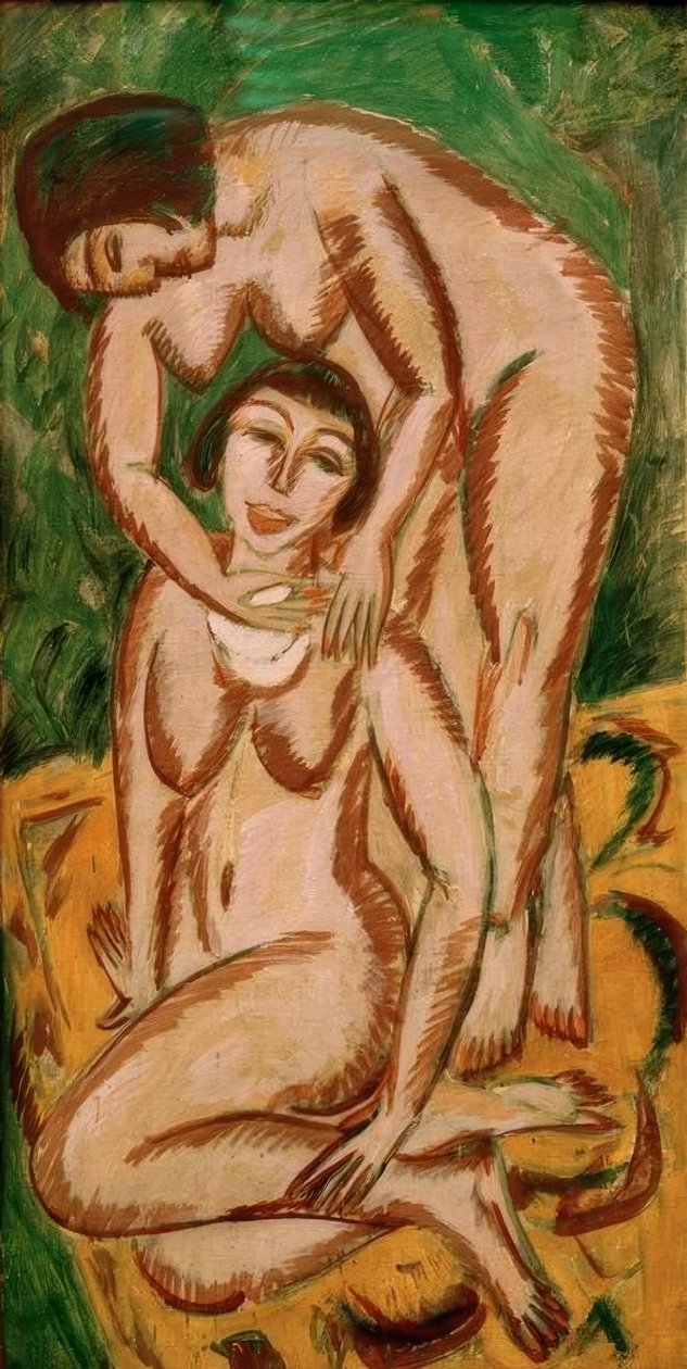 Zwei weibliche Akte im Hochformat von Ernst Ludwig Kirchner