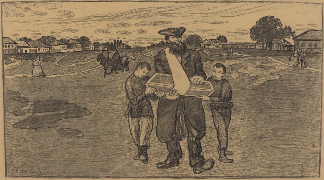 Beerdigung eines Kindes in Russland, 1906-1907 von Ernst Barlach
