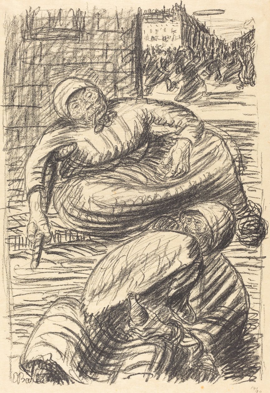 Straße in Warschau, veröffentlicht 1915 von Ernst Barlach