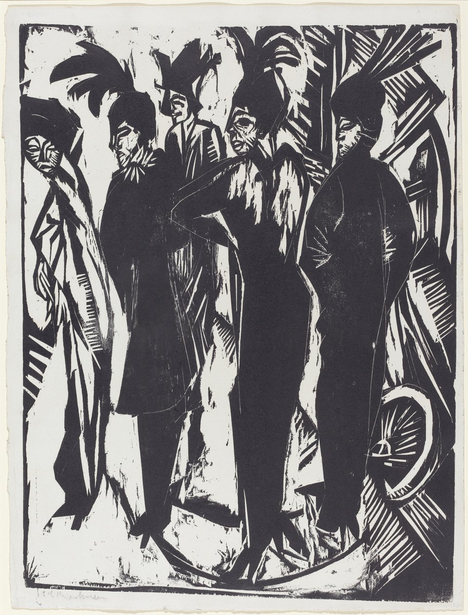 Fünf Frauen auf der Straße, 1914 von Ernst Ludwig Kirchner