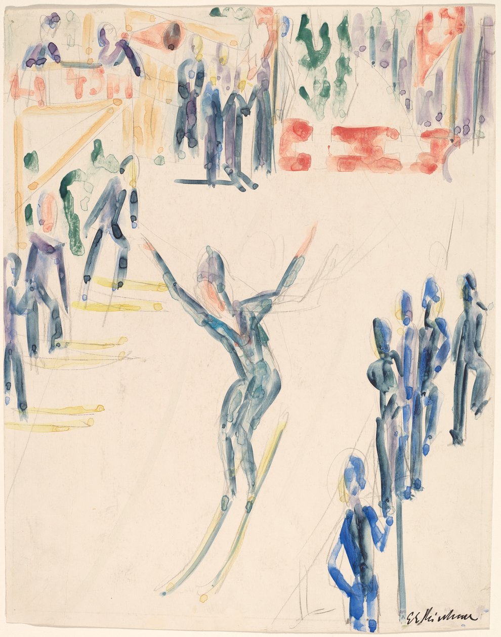 Skispringer von Ernst Ludwig Kirchner