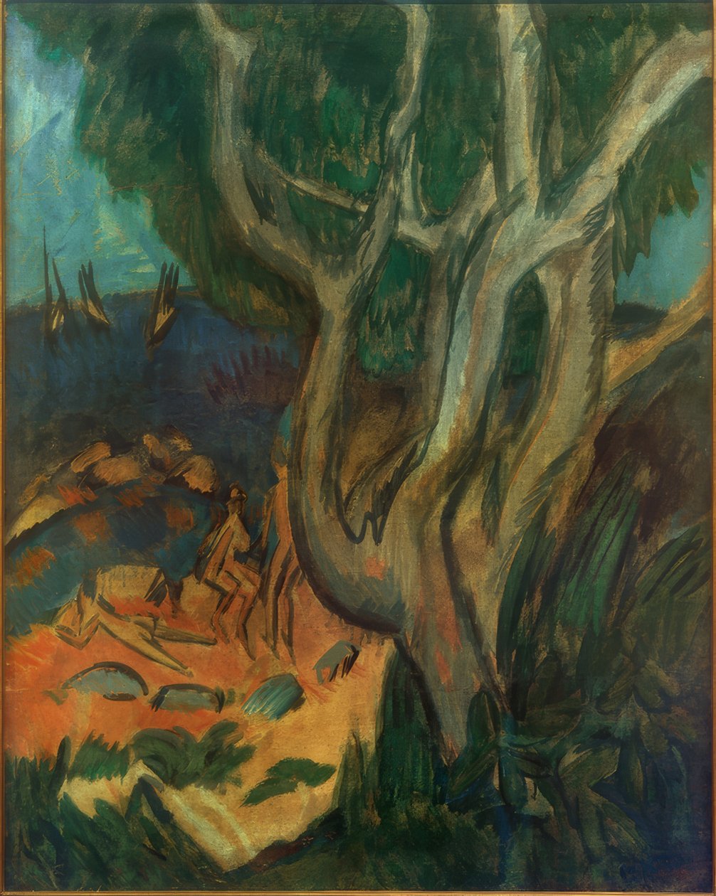 Badende am Strand von Fehmarn von Ernst Ludwig Kirchner