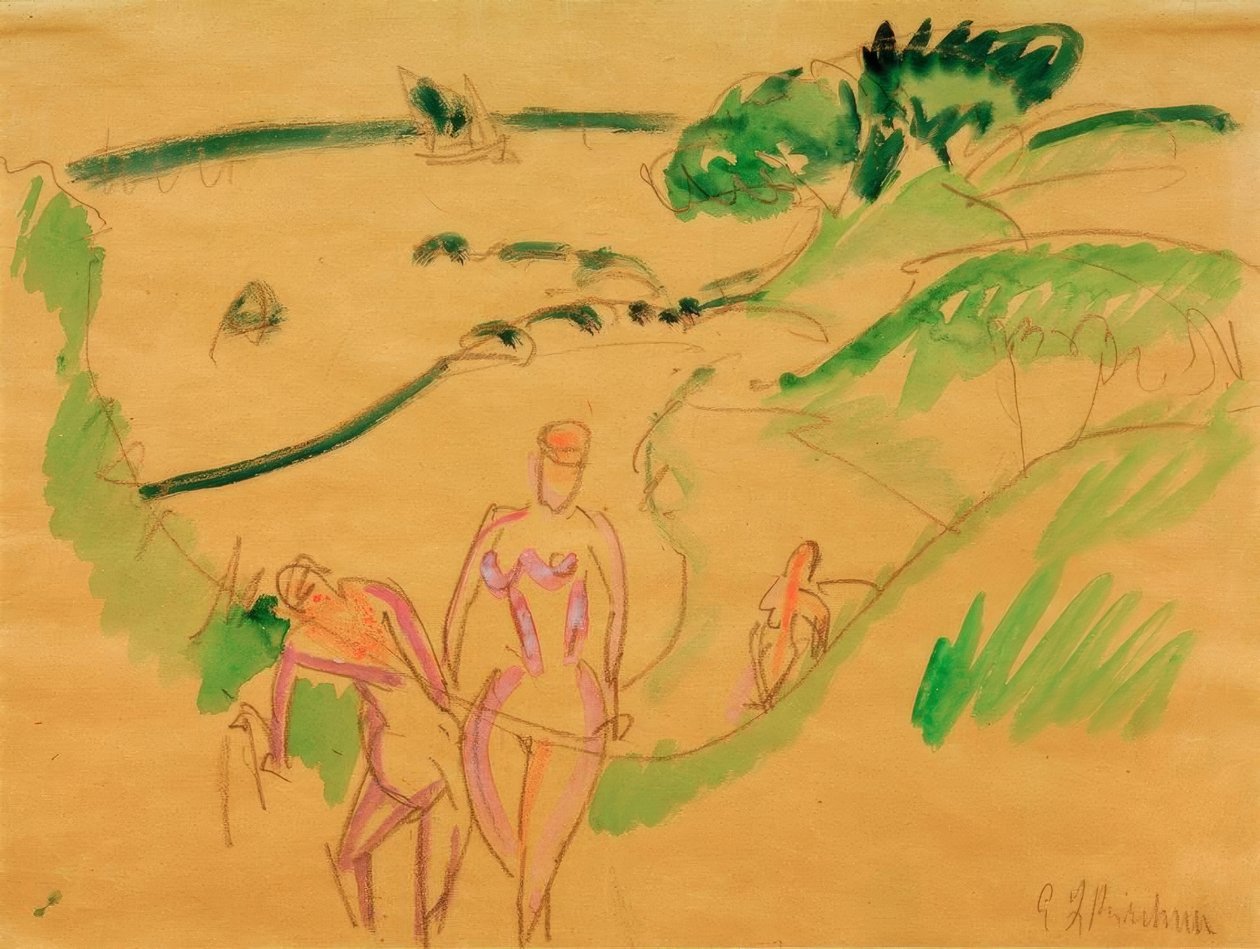 Badende an der Fehmarnküste von Ernst Ludwig Kirchner