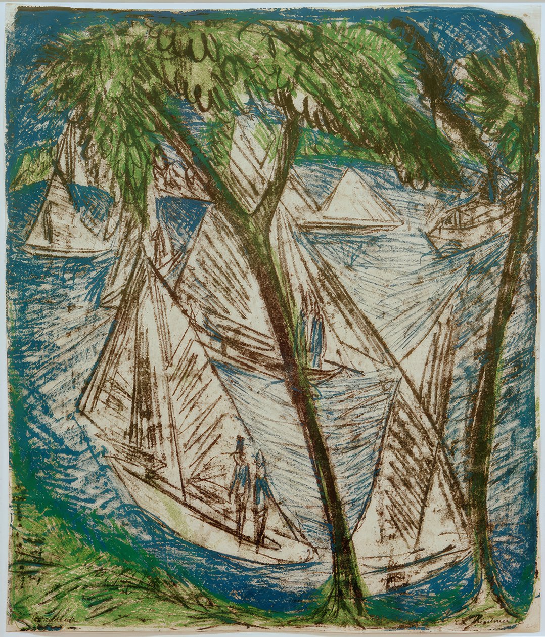 Segelboote bei Grünau von Ernst Ludwig Kirchner