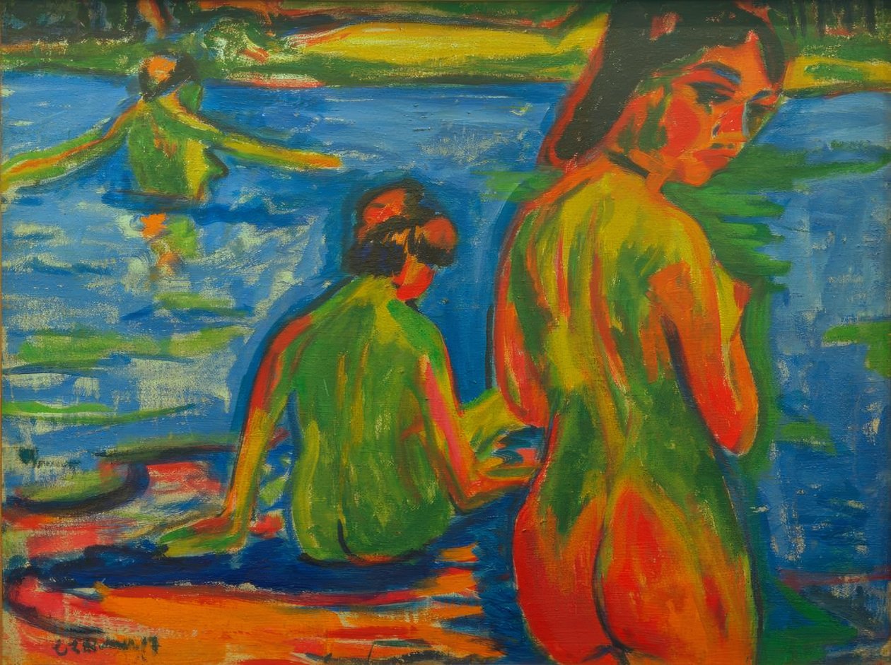Im See badende Mädchen von Ernst Ludwig Kirchner