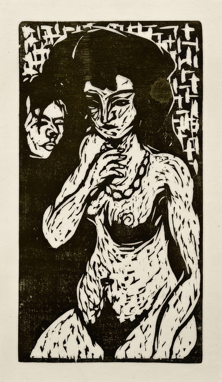Mädchenakt mit Selbstbildnis von Ernst Ludwig Kirchner