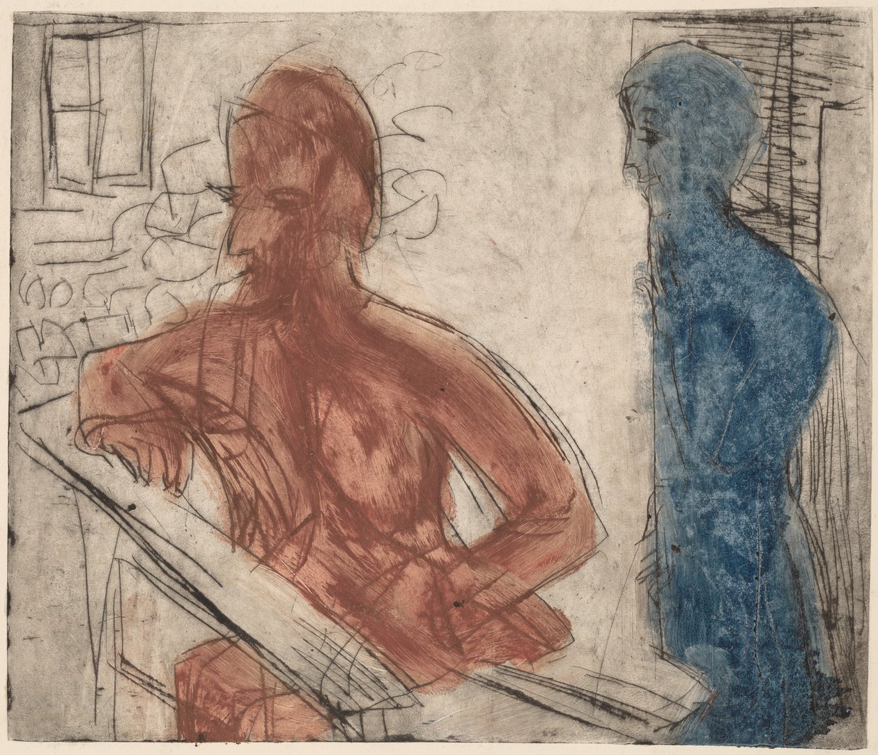 Bauer und Mädchen von Ernst Ludwig Kirchner