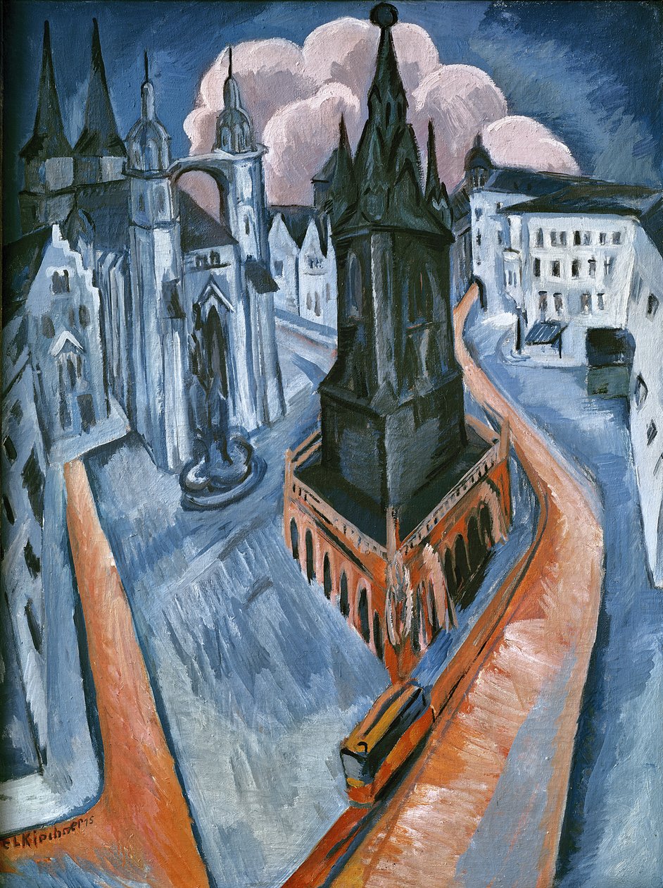 Der Rote Turm in Halle von Ernst Ludwig Kirchner