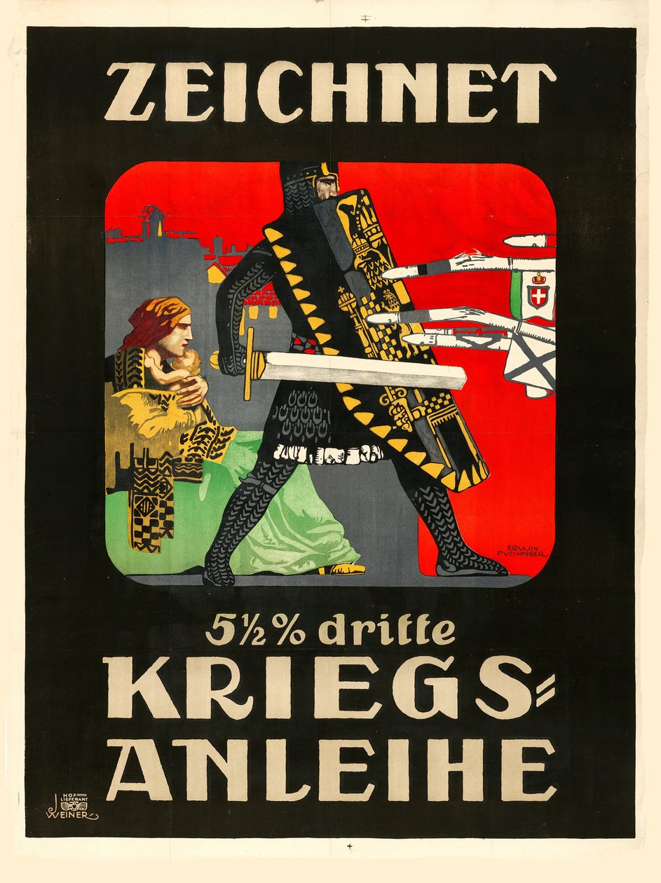 Abonniere das dritte Kriegdarlehen!, 1915 von Erwin Puchinger