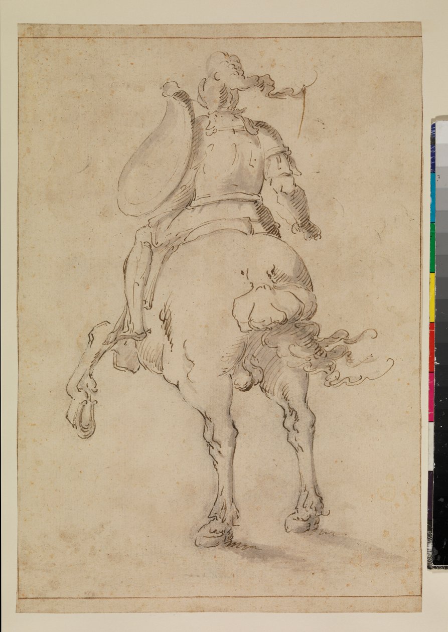 Berittener Soldat von hinten gesehen von Esteban (circle of) March